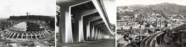 Pierluigi Nervi: Palazzetto dello sport  (1957) e Viadotto di Corso Francia a Roma (1960); Morandi: Ponte sul Polcevera a Genova (1964)