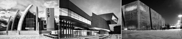 Richard Meier, Dives in Misericordia (Roma 1998-2003); Zaha Hadid, Museo MAXXI (Roma 1998-2009); Giampaolo Imbrighi, Padiglione Italiano Expo 2010 Shanghai.
